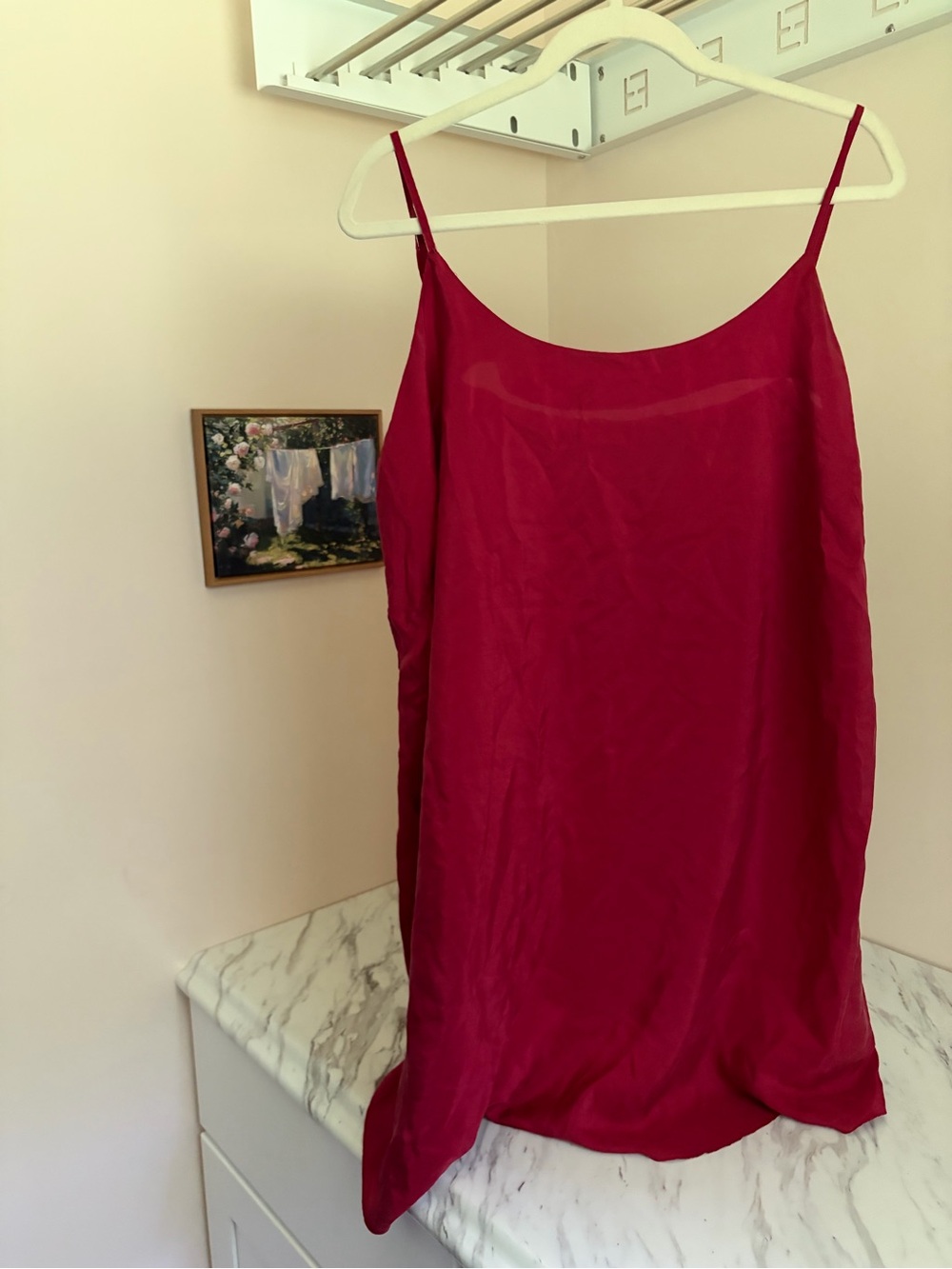 Vintage 90s Newport News 100% Silk Crimson Camisole 3X